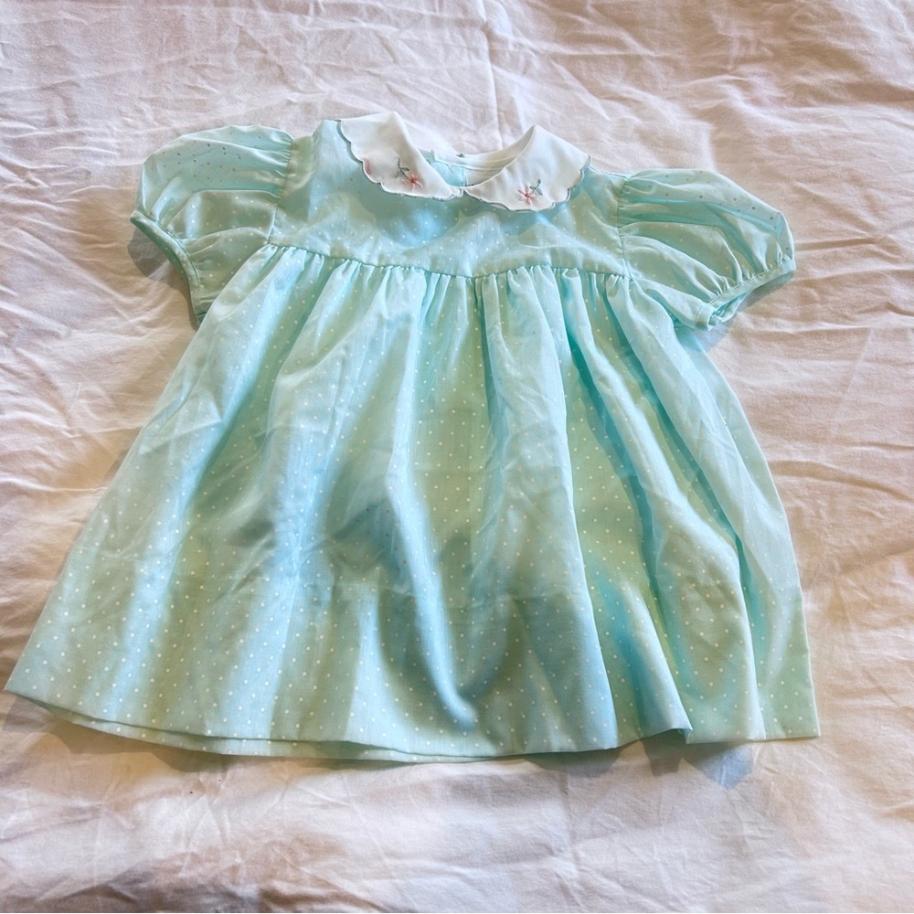 Kid / mint blue lace dress 18M
